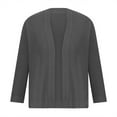thumbnail image 3 of LNGOOR Cardigan Court en Tricot Décontracté pour Femmes, Manches 3/4, Léger, Ouvert à l'Avant, Chandail Blouse, Manteau d'Automne et de Printemps pour Dames, Vert Menthe, 3 of 5