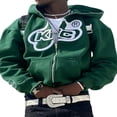 thumbnail image 1 of Men Women Zip Hoodies Fashion Graphic Long Sleeve Over Face Sweatshirt, 1 of 6