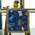 thumbnail image 2 of Jiibva Hanukkah Linen Table Runner Holiday Party Decor Jewish Chanukah Dreidel Memorah Hebrew Kitchen Dinning Table Decoration, 2 of 7