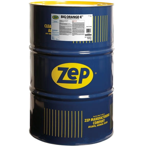 Zep Big Orange-E Citrus Industrial Degreaser and Graffiti Remover - 55 Gallon (1 Unit) 48585 - Dilutes Easily with Water, Biodegradable Solvents Clean and Deodorize