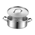 thumbnail image 3 of Tnarru Pot Chaud Shabu Shabu Double Face pour Soupe, Ustensiles de Cuisine Réutilisables, Pot Chaud Stable avec Cloison pour Table de Randonnée Restaurant, 3 of 8