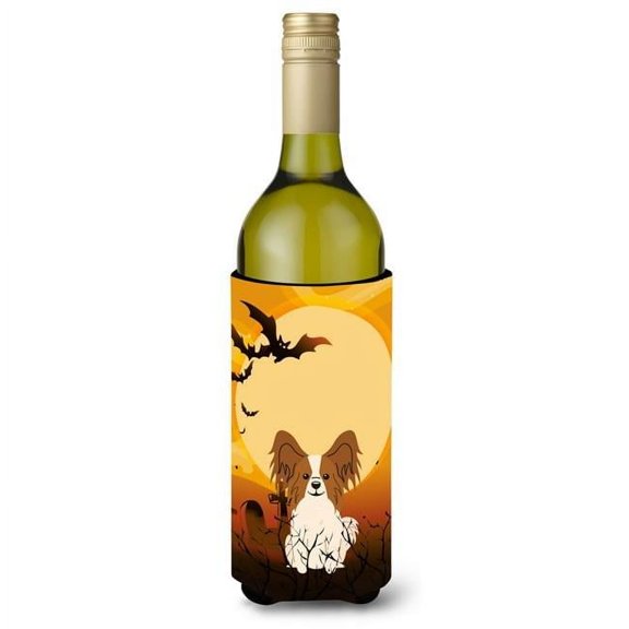 Carolines Treasures BB4344LITERK Halloween Papillon Red & White Wine Bottle Beverge Insulator Hugger