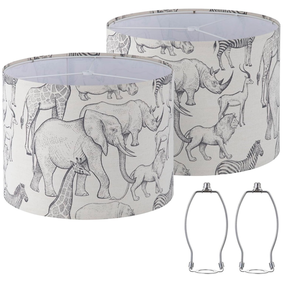 2pcs Lamp Shades,Drum Lampshades,Lampshades for Table Lamp,Floor Lamp,Pendant Light,Lamp Shade Harp Holder Included