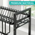 thumbnail image 3 of Stelive 2-Tier Dish Drying Rack Dish Drainer Cutlery Holder Dish Drainer Rack Multifunctional Storage Rack w/ Drainboard for Kitchen (Black), 3 of 12