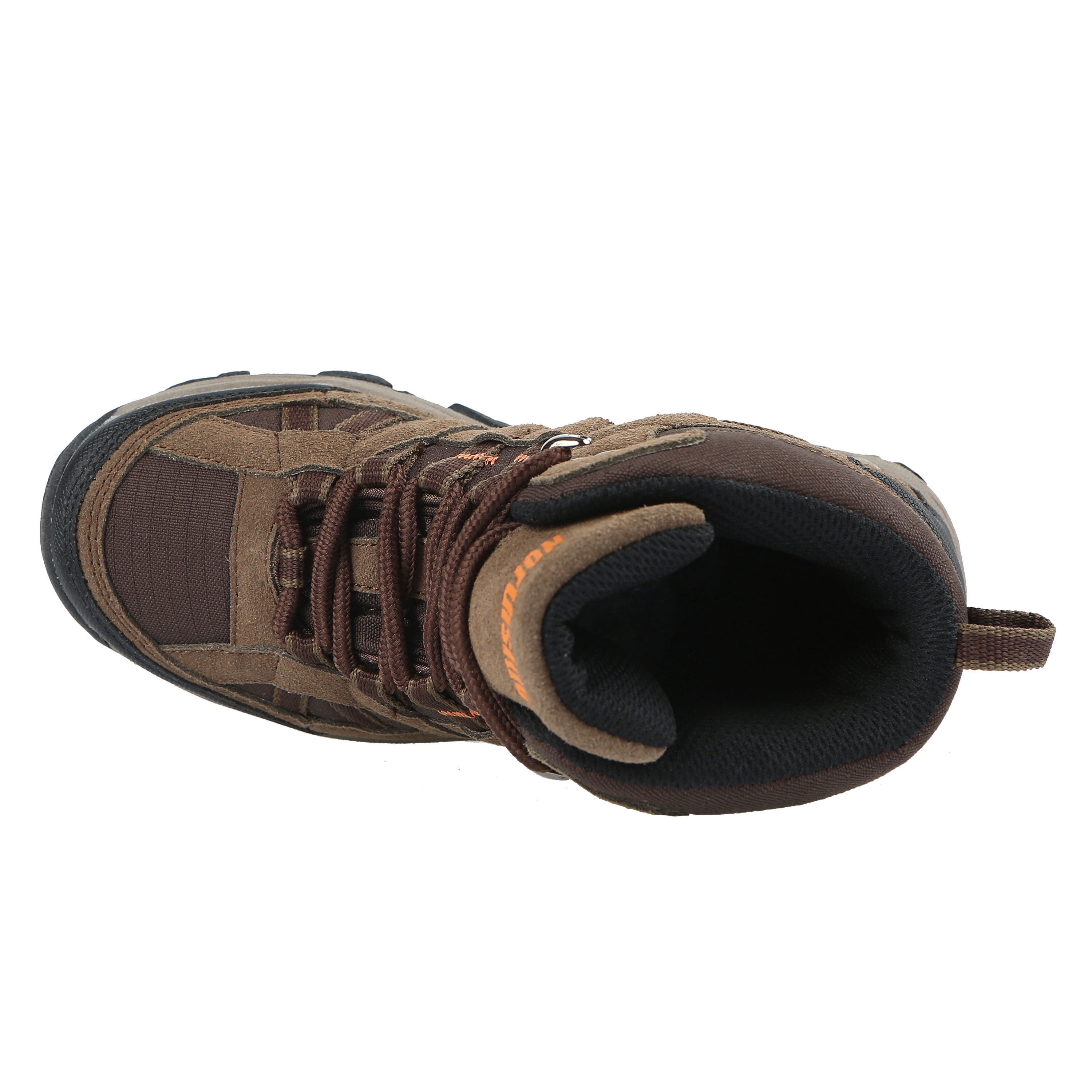 Northside Cheyenne JR Hiking Boots For Kids – Breathable Mesh, PVC Mudguard, Speed Lacing – Taupe/Mango (6 M US Big Kid)