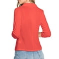 thumbnail image 3 of Doublju Womens 34 Shirring Sleeve Open Front Wide Draped Casual Blazer Jacket With Plus Size, 3 of 5