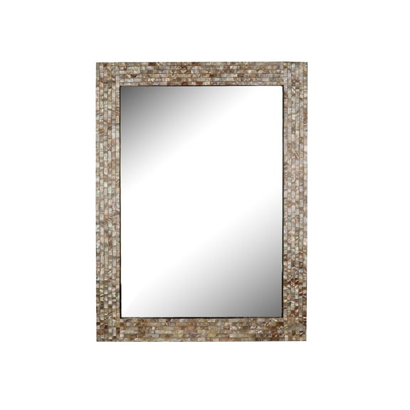 RADIANCE goods Seashell Finish Rectangular Framed Wall Mirror 32" Height