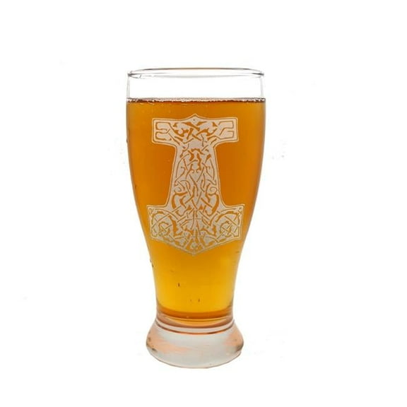 Lyoncraft PIMJ01 19 oz Mjolnir Thors Hammer Engraved Pint Glass