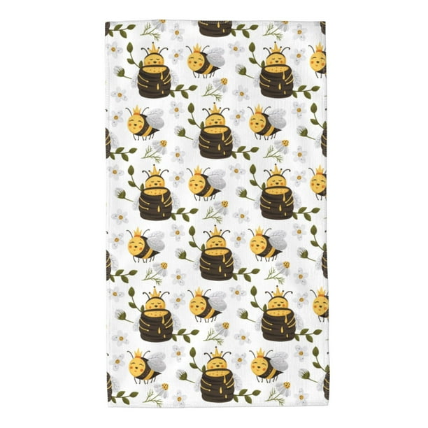 Balery Honey Bee Insect Toalla de Microfibra Premium con Estampado – 27.5x16 pulgadas, Alta Absorción, Suave y Aterciopelada, Secado Rápido