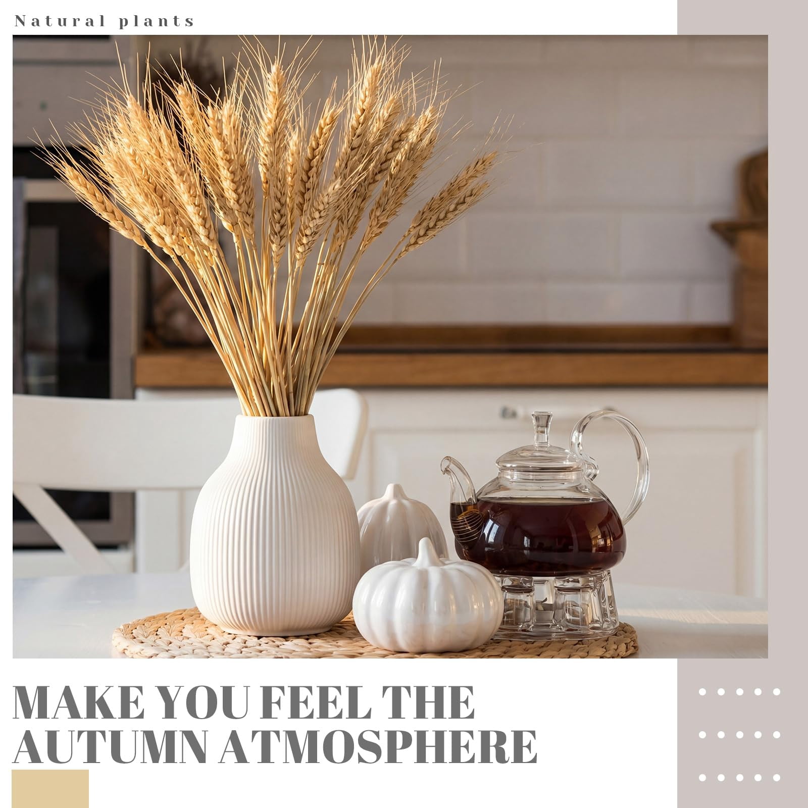 600 Stems Dried Wheat Stalks for Decor Natural Wheat Grass Sheaves Bundle Farmhouse Artificial Flowers Arrangement for DIY Wedding Table Home Centerpieces Party Decorative (16 Inch)
