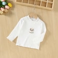 thumbnail image 4 of mgoYE Girls' Lettuce Trim Ribbed Shirts Cotton Blend Long Sleeve Crew Neck Base Layer Slim Fit Trendy Tops(White,3-4 Years), 4 of 6