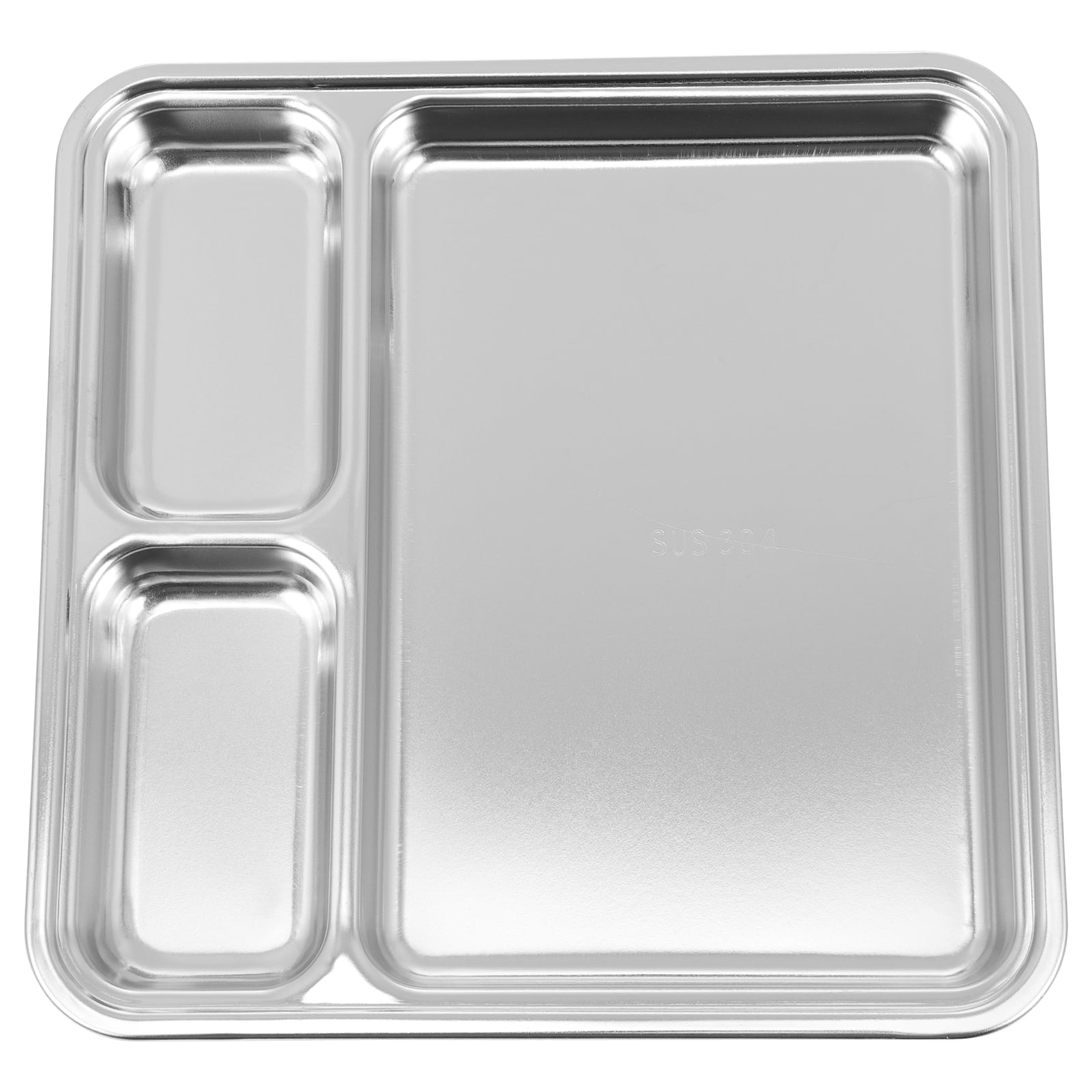 HOMEMAXS Stainless Steel Plate Food Divided Plate Restaurant Dinner