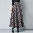 thumbnail image 3 of VUPSGEZ Womens Retro Casual Length Skirt Classic Plaid High Waisted Pockets Zipper Skirt (Dark Gray,L), 3 of 4