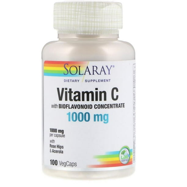 Solaray Vitamine C avec Concentré de Bioflavonoïdes 1000 mg (100 Légumes)