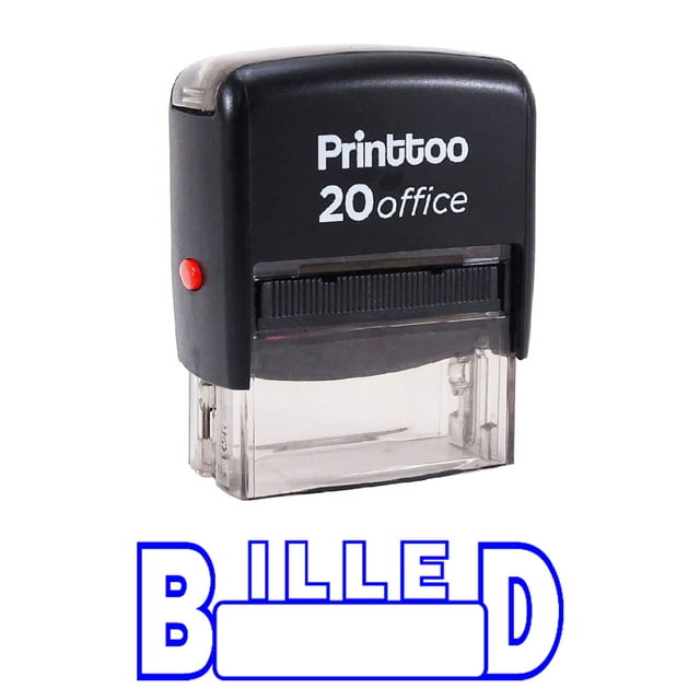 Printtoo Timbre en Caoutchouc Facturé Auto-Encre Timbre de Bureau-Bleu