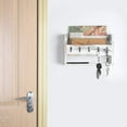 Wallmounted Mail and Key Holder Organizer with Shelf and Hooks, Mail