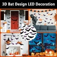 thumbnail image 3 of Upgraded 3D Bat Design LED Decoration Light up LED, Glow in Dark Halloween Stickers for Window Silhouettes, Indoor Outdoor Party, Haunted House, 3 of 8