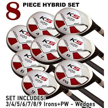 Senior Men’s Majek Golf All Hybrid Complete Full Set, which includes: #3,  4, 5, 6, 7, 8, 9, PW Senior Flex Total of 8 Right Handed New Utility “A” 