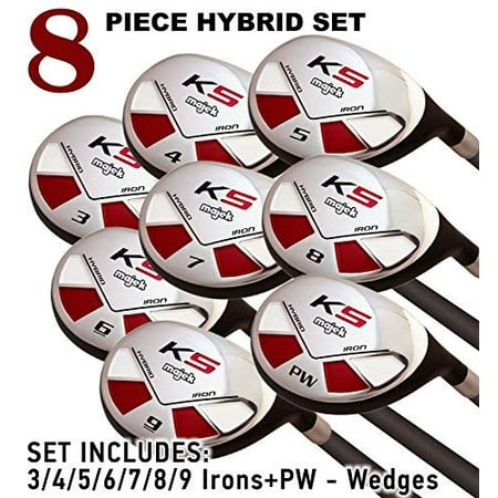 Women's Majek Golf All Ladies Hybrid Complete Full Set which Includes: #3, 4, 5, 6, 7, 8, 9, PW. Lady Flex Right Handed New Utility L Flex Club with Premium Majek Women's Pink Golf (Best Way To Grip A Golf Club)