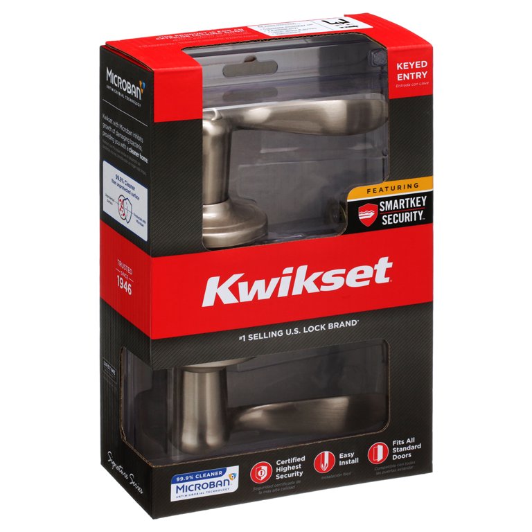 Kwikset Tustin Keyed Entry Lever Featuring Smartkey® in SN