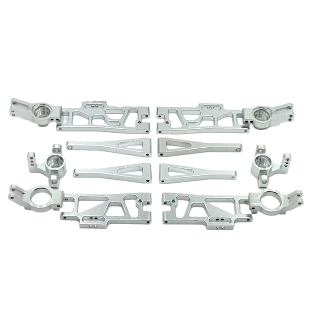 Tholdsy RCGOFFLOW brazo de suspensión delantero trasero estable de aleación de aluminio para 1/12 Rc modelo Plata
