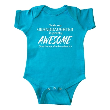 

Inktastic Yeah My Granddaughter Is Pretty Awesome And I m Not Afraid To Admit It Gift Baby Boy or Baby Girl Bodysuit