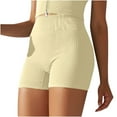 thumbnail image 6 of Jalioing Womens Seamless Yoga Shorts Ribbed Butt Lifting Bike Shorts High Waist Stretchy Training Workout Shorts, 6 of 7