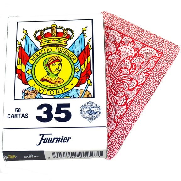 Deck 50 Fournier Spanish Playing Cards Catalan #35 Tuck Case Red Naipe Catalan