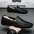 thumbnail image 6 of Men's Casual Loafers Slip On Leather Shoes Comfortable Lightweight Driving Shoes Male Moccasins Classic Penny Loafer Flats Boat Shoes Outdoor Walking Shoes, 6 of 19