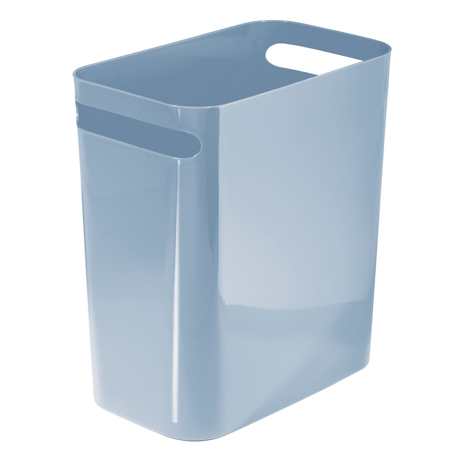 25 cm Bins for Recycling and More Office and Kitchen Waste Paper Bin for Bathroom Slate Grey Elegant Design in Plastic with a Slender Oval Shape mDesign Narrow Waste Bin 