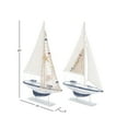 thumbnail image 4 of DecMode White Wood Sail Boat Handmade Decorative Sculpture, 2 Set of 20"H, 13"W, 4 of 17