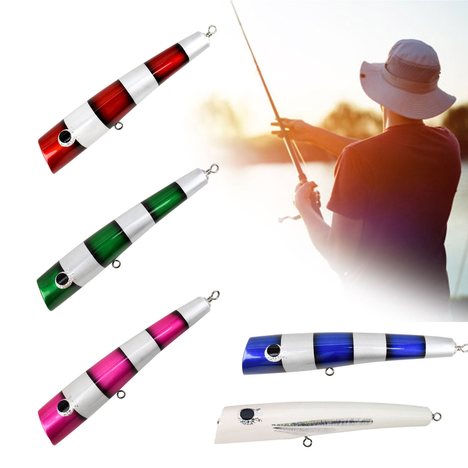 240mm Fishing Baits Wooden Angling Lures Floating Artificial Pencil Baits Crankbait Sea Fishing Tackle Trolling Lures