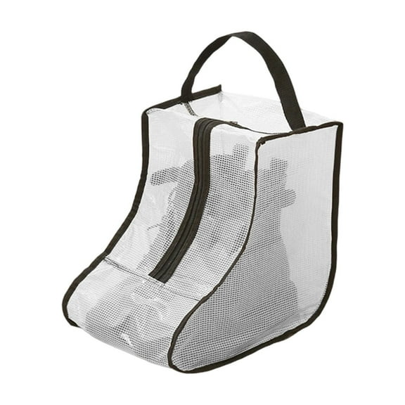 Transparent Waterproof Shoe Storage Bag | Ankle Boot & Travel Dust Cover | Breathable Mesh & Polyester | Portable Tote with Handle | 28x28x20cm