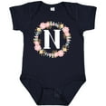 thumbnail image 3 of Inktastic Monogram Letter N Rose Floral Wreath Gift Girls Baby Bodysuit, 3 of 5