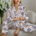 thumbnail image 6 of Daiia cartoon mouse for Women's Long-Sleeved Pajama Set – Soft & Comfortable Sleepwear Button-Up Pajamas Cozy Lounge Wear-Medium, 6 of 7