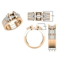 thumbnail image 4 of Dazzlingrock Collection Princess & Round White Diamond Bridal Semi Mount Engagement Ring Set for Women (1.05 ctw, Color I-J, Clarity I1-I2) in 14K Rose Gold, Size 6, 4 of 6