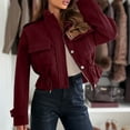 thumbnail image 7 of Wowcloth Women's Casual Long Sleeve Jacket, No Hood Cotton Coat, Lightweight Outerwear for Daily Wear, 7 of 7