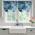 thumbnail image 4 of Blue Gold Marble Balloon Curtains 63 Inch Length for Living Room/Bedroom, Modern Abstract Geometric Gradient Rod Pocket Privacy Door Curtains Decorative Tie Up Shade for Window 52"x63", 4 of 8