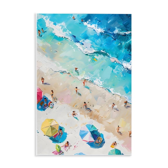 Stupell Industries Family Beach Fun Day Wall Plaque Art, design by LSR Design Studio, 19 x 13