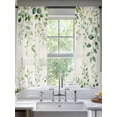 thumbnail image 2 of Green Eucalyptus Sheer Curtains 63 Inch Length 2 Panels Set for Living Room/Bedroom, Country Nature Leaf Succulent Plant Curtain Sheers Drapes Rod Pocket Curtains Window Treatment Set 52''x63''x2, 2 of 7