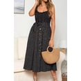 thumbnail image 4 of Summer Sleeveless Slip Dress Women Strapless Bow Button Loose Bandage Pleated Polka Dot Sundress Casual Backless Vestidos, 4 of 5