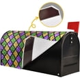 thumbnail image 4 of Glitter Mardi Gras Mailbox Cover Carnival Day Mailbox Covers Magnetic Large Oversized 21"X25.5" Mailbox Wraps Post Letter Box Cover Garden Decorations, 4 of 6
