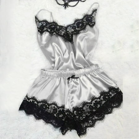

2PC Lingerie Women Babydoll Nightdress Nightgown Sleepwear Underwear Set