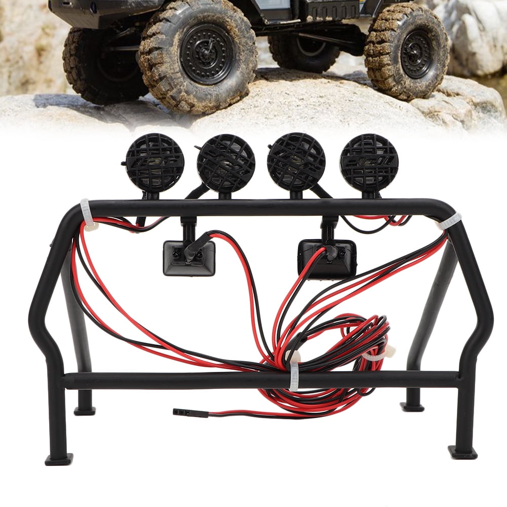 Tebru Metal Roll Cage with 6 LED Light Fit for SCX10 1/10 Axial 4WD RC