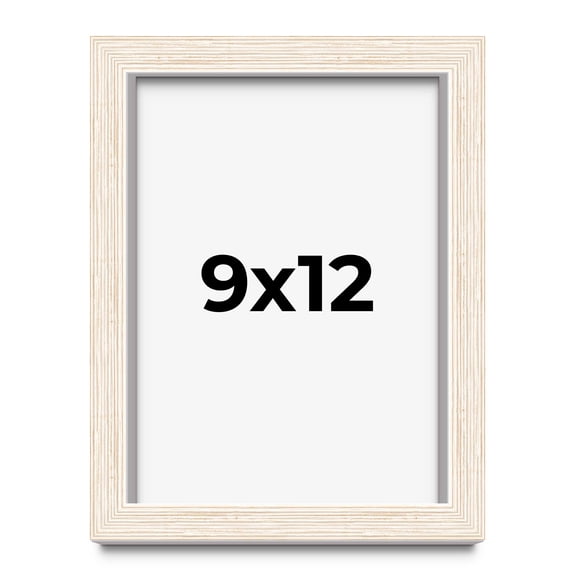 9x12 Shadow Box White Rustic Wood Shadow Box with White Acid-Free Backing, UV Acrylic & Hanging