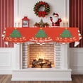 thumbnail image 2 of Christmas Fireplace Mantle Scarf, Santa Claus Xmas Tree Plaid Lattice Red Check Mantel Cover Table Runner for Home Living Room Door Window, Indoor Outdoor Holiday Party Decor 17" x 70", 2 of 8