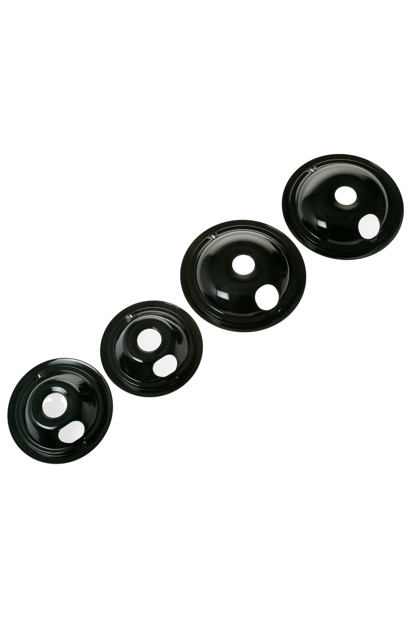 GE Appliances Range Drip Pan Set Black Porcelain 4-Pack