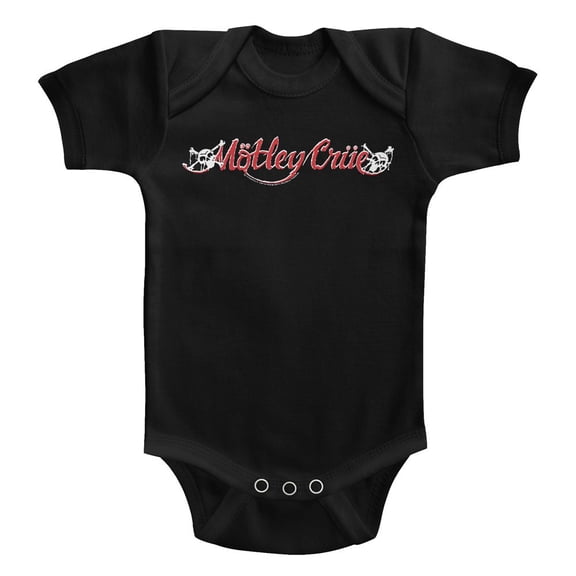 Motley Crue Red And White Logo Black Baby Romper T-Shirt