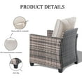 thumbnail image 3 of Decksplore 5 Piece Patio Furniture Set All Weather Wicker Outdoor Sectional Sofa,High Back Patio Chairs and Ottomans for Porch,Garden,Backyard White, 3 of 8