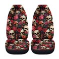 thumbnail image 3 of FUIALDOLG Vehicle Seat Covers Automotive, Comfortable Front Seat Cover Sedan Interior Protection Accessories, Floral Skull Theme, 3 of 11